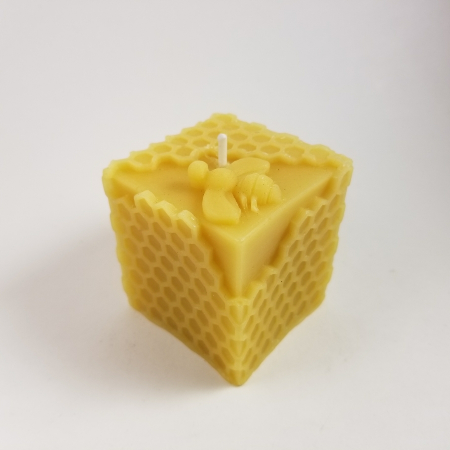 Honeycomb Cube Beeswax Candle