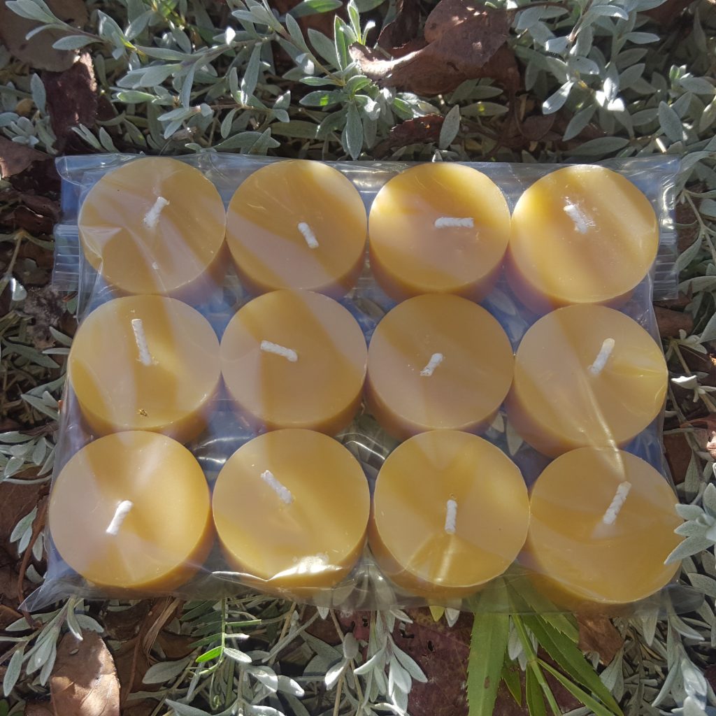12 Natural Tea Light Beeswax Candle Organic Ingredients